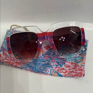 Stylish Women's Lilly Pulitzer Sunglasses with Pink and Purple Stripes